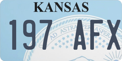 KS license plate 197AFX
