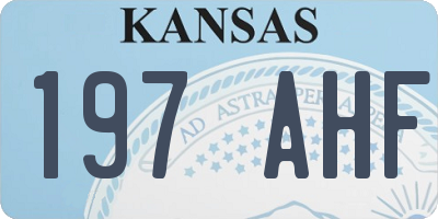 KS license plate 197AHF