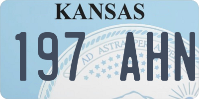 KS license plate 197AHN