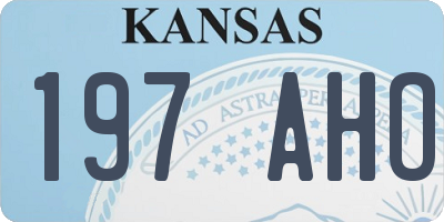 KS license plate 197AHO