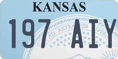 KS license plate 197AIY