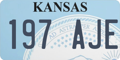 KS license plate 197AJE