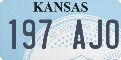 KS license plate 197AJO