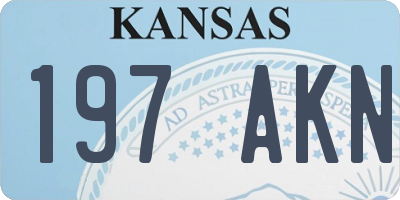 KS license plate 197AKN