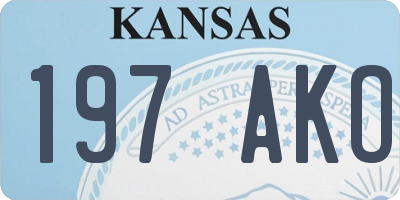 KS license plate 197AKO