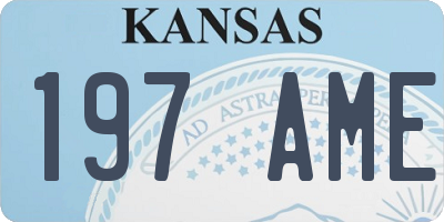KS license plate 197AME