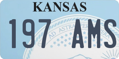 KS license plate 197AMS