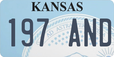 KS license plate 197AND