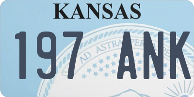 KS license plate 197ANK