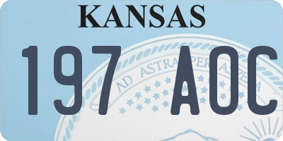 KS license plate 197AOC