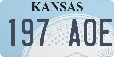 KS license plate 197AOE