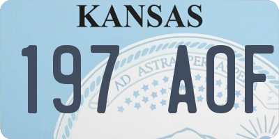 KS license plate 197AOF