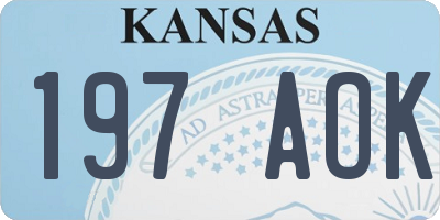 KS license plate 197AOK