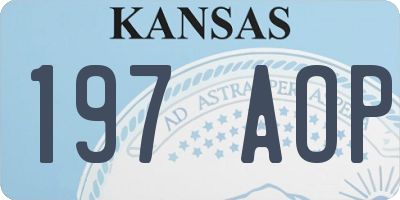 KS license plate 197AOP
