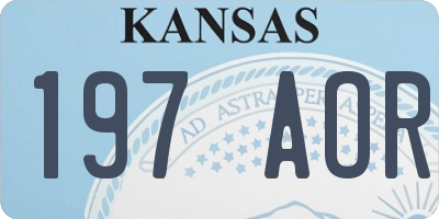 KS license plate 197AOR
