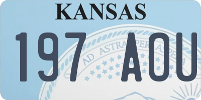 KS license plate 197AOU