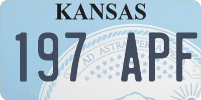 KS license plate 197APF