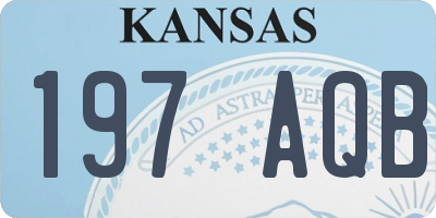 KS license plate 197AQB