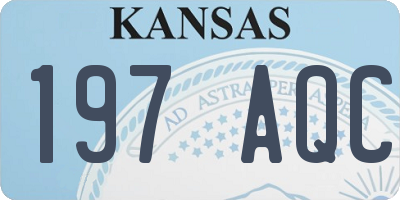 KS license plate 197AQC
