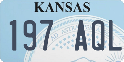 KS license plate 197AQL