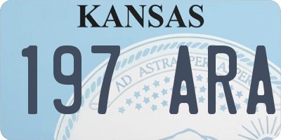 KS license plate 197ARA