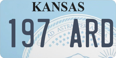 KS license plate 197ARD