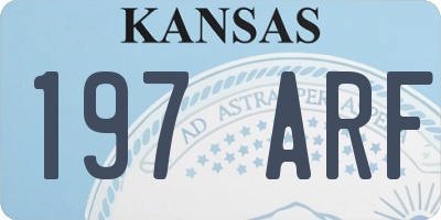 KS license plate 197ARF