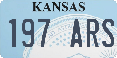 KS license plate 197ARS
