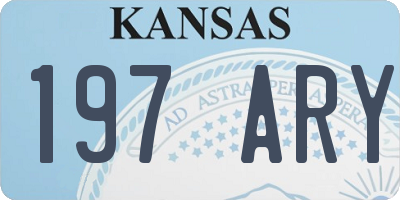 KS license plate 197ARY