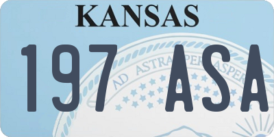 KS license plate 197ASA