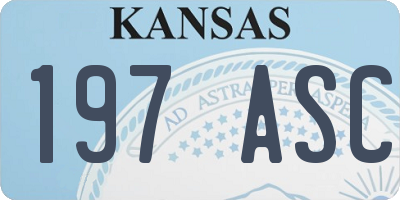 KS license plate 197ASC