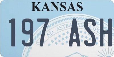 KS license plate 197ASH