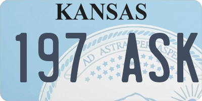 KS license plate 197ASK