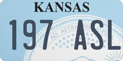 KS license plate 197ASL