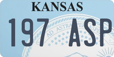 KS license plate 197ASP