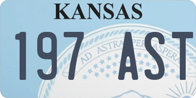 KS license plate 197AST