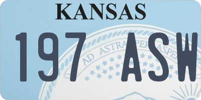 KS license plate 197ASW