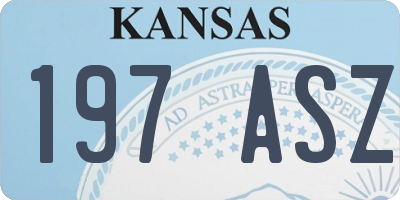 KS license plate 197ASZ