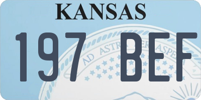 KS license plate 197BEF