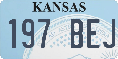 KS license plate 197BEJ