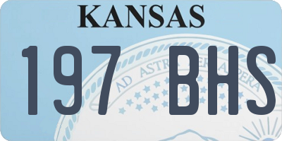KS license plate 197BHS