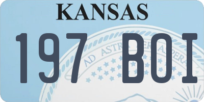 KS license plate 197BOI