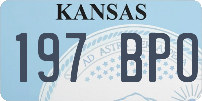 KS license plate 197BPO