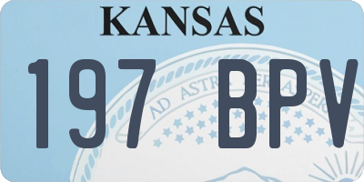 KS license plate 197BPV