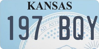 KS license plate 197BQY