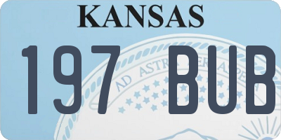 KS license plate 197BUB