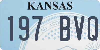 KS license plate 197BVQ