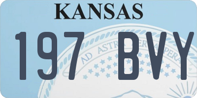 KS license plate 197BVY