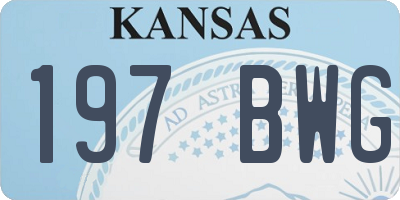 KS license plate 197BWG