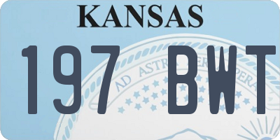KS license plate 197BWT